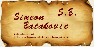 Simeon Bataković vizit kartica